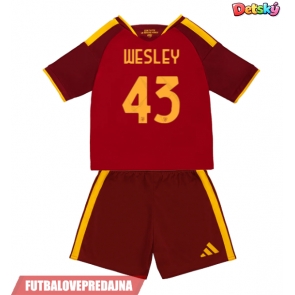 Lacne Dětský Futbalové dres AS Roma Wesley Franca #43 2026-27 Krátky Rukáv - Domáci (+ trenírky)